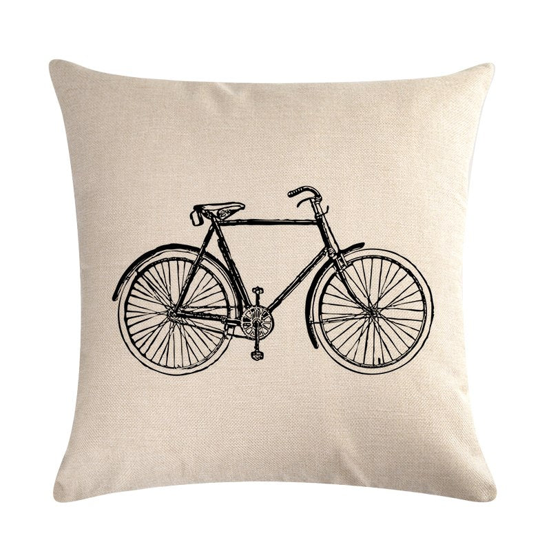 Bicycle Throw Pillow Cover